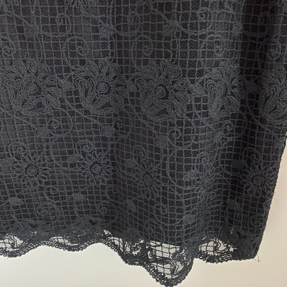 TORIO SPAIN 2-PIECE SUITE BLAZER JACKET SKIRT BLACK LACE LINED SZ 4 - Picture 6 of 10